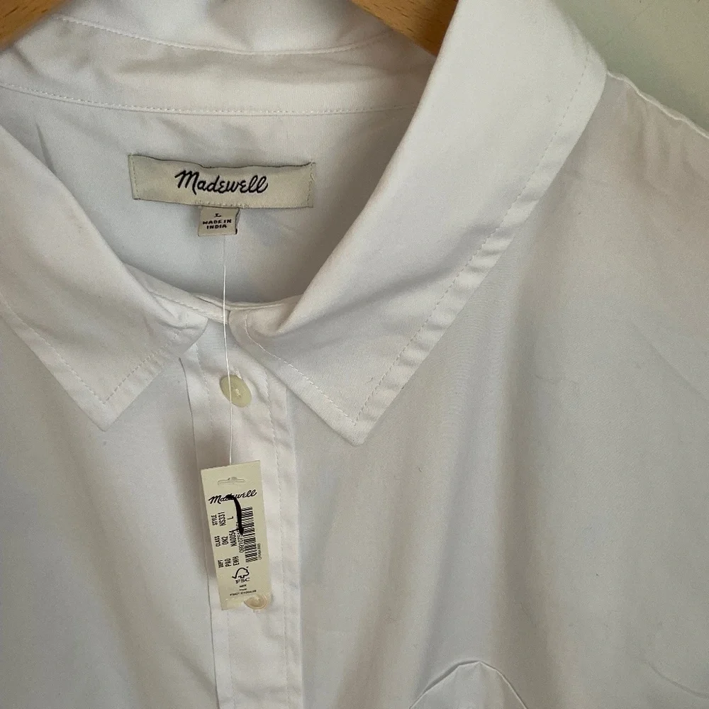 NWT Madewell White Relaxed Button-Up Shirt SZ Various - Picture 7 of 16